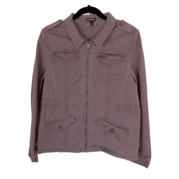 Express Jackets & Blazers - Express Taupe Cotton/Spandex Jacket Medium